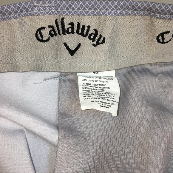 Callaway Men's Stretch Active Waistband Media Pocket Shorts Flint Stone Gray 42 - Picture 4 of 9